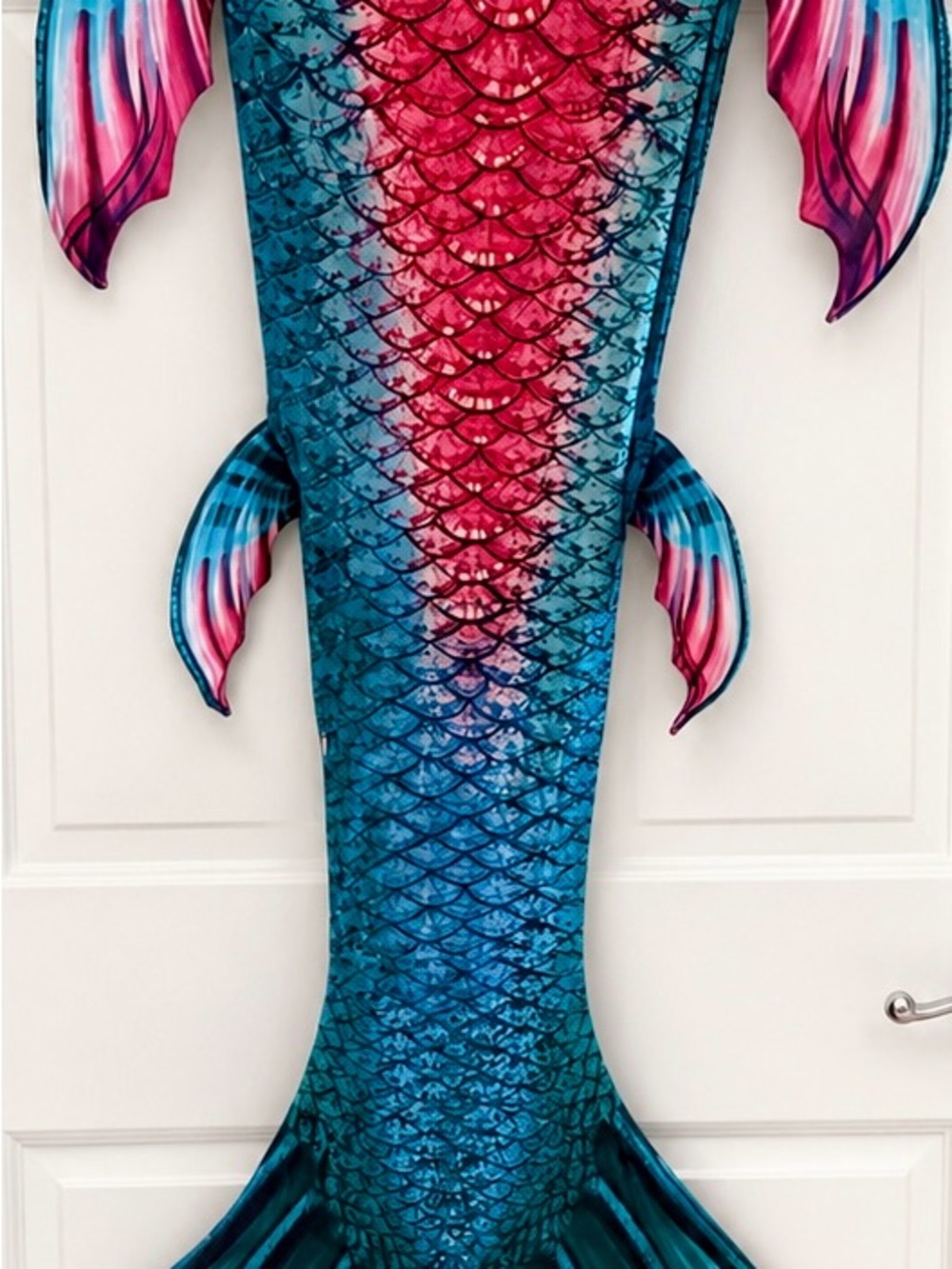 Foloeo Vibrant Mermaid Tail Swimsuit - Teal & Pink - Picture 3 of 7